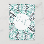 ウォーターカラーローレルモノグラムの宿泊カード エンクロージャーカード (裏面)