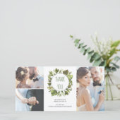 ウォーターカラーローレルリースグリーナリーサンキュー サンキューカード (スタンド正面)