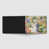 ウォーターカラーワイルドフラワーガーデン春の結婚式 ゲストブック (全面)