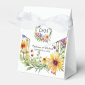 ウォーターカラーワイルドフラワーズガーデン春の結婚式 フェイバーボックス (正面サイド)