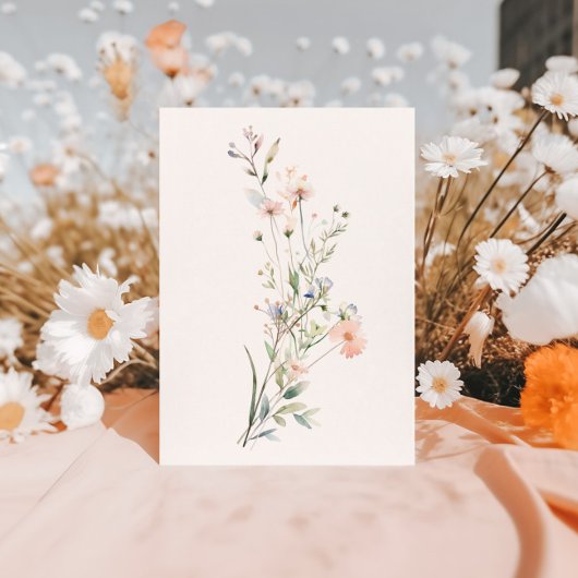 ウォーターカラーワイルドフラワードリーミーブライダルシャワー招待状 招待状