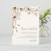 ウォーターカラーワイルドフラワーベージュ結婚式招待状 招待状 (スタンド正面)