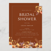 ウォーターカラーワイルドフローラテラコッタブライダルシャワー 招待状 (正面/裏面)