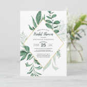 ウォーターカラーワイルド葉ブライダルハンターグリーンショー 招待状 (スタンド正面)