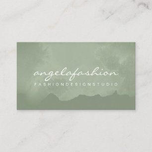 ウォーターカラーワッシュグリーンボヘミアン調ヴィーガン 名刺