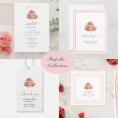 ウォーターカラーワッフルズブレックファーストブランチブライダルシャワー 招待状