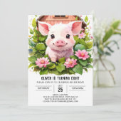ウォーターカラーワンダーランドガールピグ誕生日 招待状 (スタンド正面)