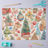 ウォーターカラーヴィンテージクリスマスティッシュペーパー 薄葉紙 (クラフト)