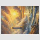 ウォーターカラーヴィンテージシーライトハウスサンシャイン 薄葉紙 (正面)