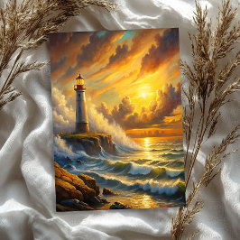 ウォーターカラーヴィンテージシーライトハウスサンシャイン 薄葉紙