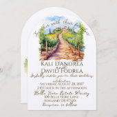 ウォーターカラーヴィンヤード結婚式招待状 招待状 (正面/裏面)