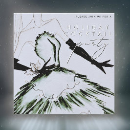 ウォーターカラーヴォーグファッションホリデーカクテルパーティー 招待状