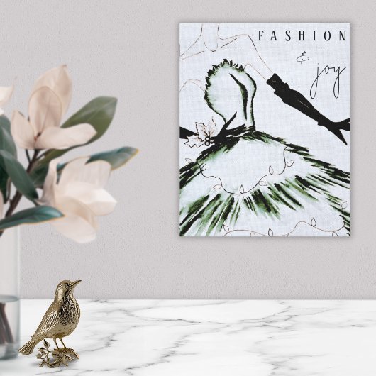 ウォーターカラーヴォーグファッションモデルホリデー キャンバスプリント