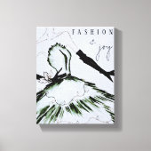 ウォーターカラーヴォーグファッションモデルホリデー キャンバスプリント (正面)