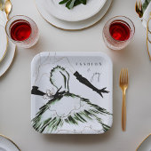 ウォーターカラーヴォーグファッションモデルホリデー ペーパープレート