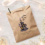 ウォーターカラー不気味ハウス フェイバーバッグ (クリップ留めされた状態)