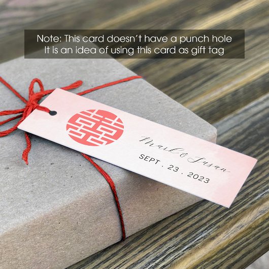 ウォーターカラー中国風ウェディングタグ(2.5×7.5cm) スキニー名刺