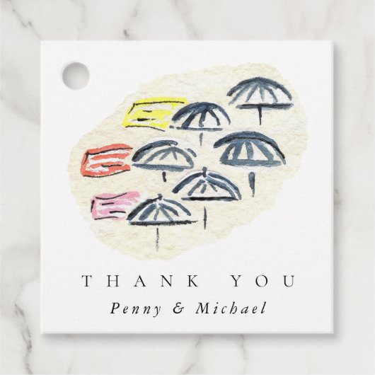 ウォーターカラー傘ビーチサンキューユナイテッド フェイバータグ (正面)