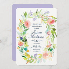 ウォーターカラー卒業オープンハウス招待状 招待状