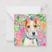 ウォーターカラー名門私立校風のパームビーチキツネテリアードッグギフト ノートカード (正面)