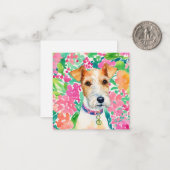 ウォーターカラー名門私立校風のパームビーチキツネテリアードッグギフト ノートカード (正面/裏面インサイチュ)