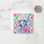 ウォーターカラー名門私立校風のパームビーチジンガムプードルドッグ ノートカード (正面/裏面インサイチュ)