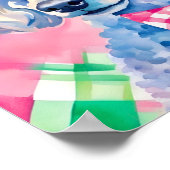 ウォーターカラー名門私立校風のパームビーチジンガムプードルドッグ ポスター (角)