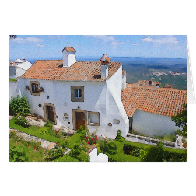 ウォーターカラー地中海のハウス (正面横)