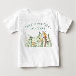 ウォーターカラー子供虫昆虫の誕生日 ベビーTシャツ
