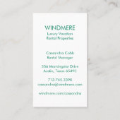 ウォーターカラー実在ドアエステート不動産仲介業者ユニーク 名刺 (裏面)