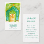 ウォーターカラー実在ドアエステート不動産仲介業者ユニーク 名刺 (正面/裏面)