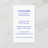 ウォーターカラー実在ドアエステート不動産仲介業者ユニーク 名刺 (裏面)