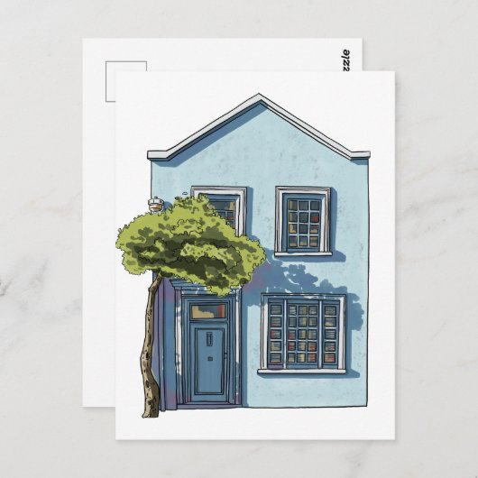 ウォーターカラー居心地の良い小さな家 ポストカード (正面/裏面)