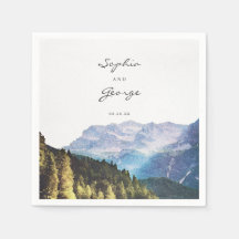 ウォーターカラー山結婚ズナプキンカクテル