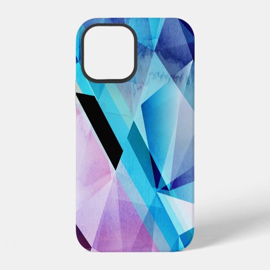 ウォーターカラー幾何学抽象的背景 iPhoneケース (裏面)