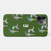 ウォーターカラー恐竜キッズモノグラム Case-Mate iPhoneケース (裏面(横))