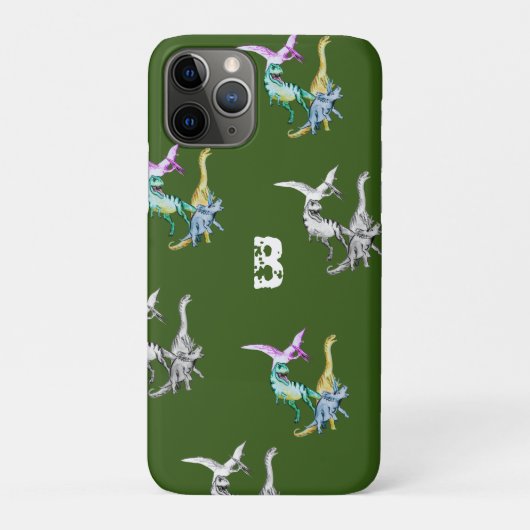 ウォーターカラー恐竜キッズモノグラム Case-Mate iPhoneケース (裏)