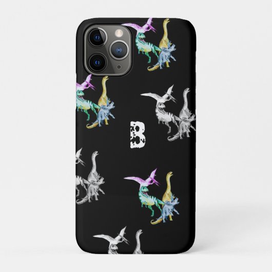 ウォーターカラー恐竜キッズモノグラム Case-Mate iPhoneケース (裏)
