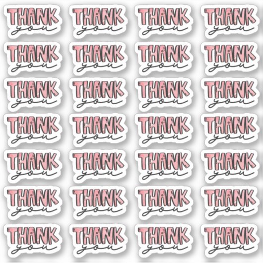 ウォーターカラー感謝状ステッカー シール (正面)