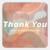 ウォーターカラー感謝  スクエアシール (正面)