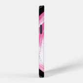 ウォーターカラー抽象ピンクスワール iPhoneケース (右側面)