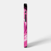 ウォーターカラー抽象ピンクスワール iPhoneケース (左側面)