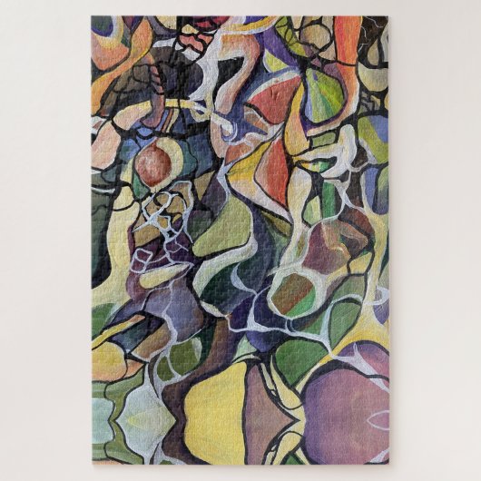 ウォーターカラー抽象画 現代アート ジグソーパズル (縦)