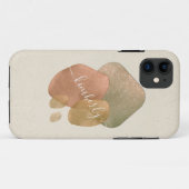 ウォーターカラー抽象的ローズゴールドラメシェイプス 名前 Case-Mate iPhoneケース (裏面(横))