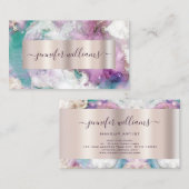 ウォーターカラー抽象芸術パステルエレガント美しいサロン 名刺 (正面/裏面)