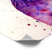 ウォーターカラー抽象芸術ラビットヘア ポスター (角)