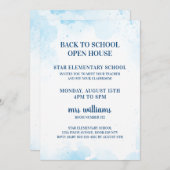ウォーターカラー新学期オープンハウス招待状 招待状 (正面/裏面)