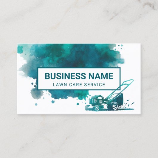 ウォーターカラー気に芝生&造園サービス 名刺 (正面)