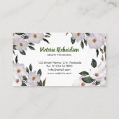 ウォーターカラー淡い色のピンクローズバレリーナイラストレーション 名刺 (裏面)