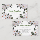 ウォーターカラー淡い色のピンクローズバレリーナイラストレーション 名刺 (正面/裏面)